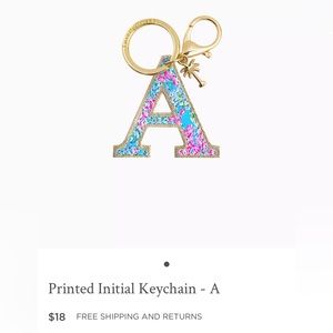 Printed Initial Keychain - A